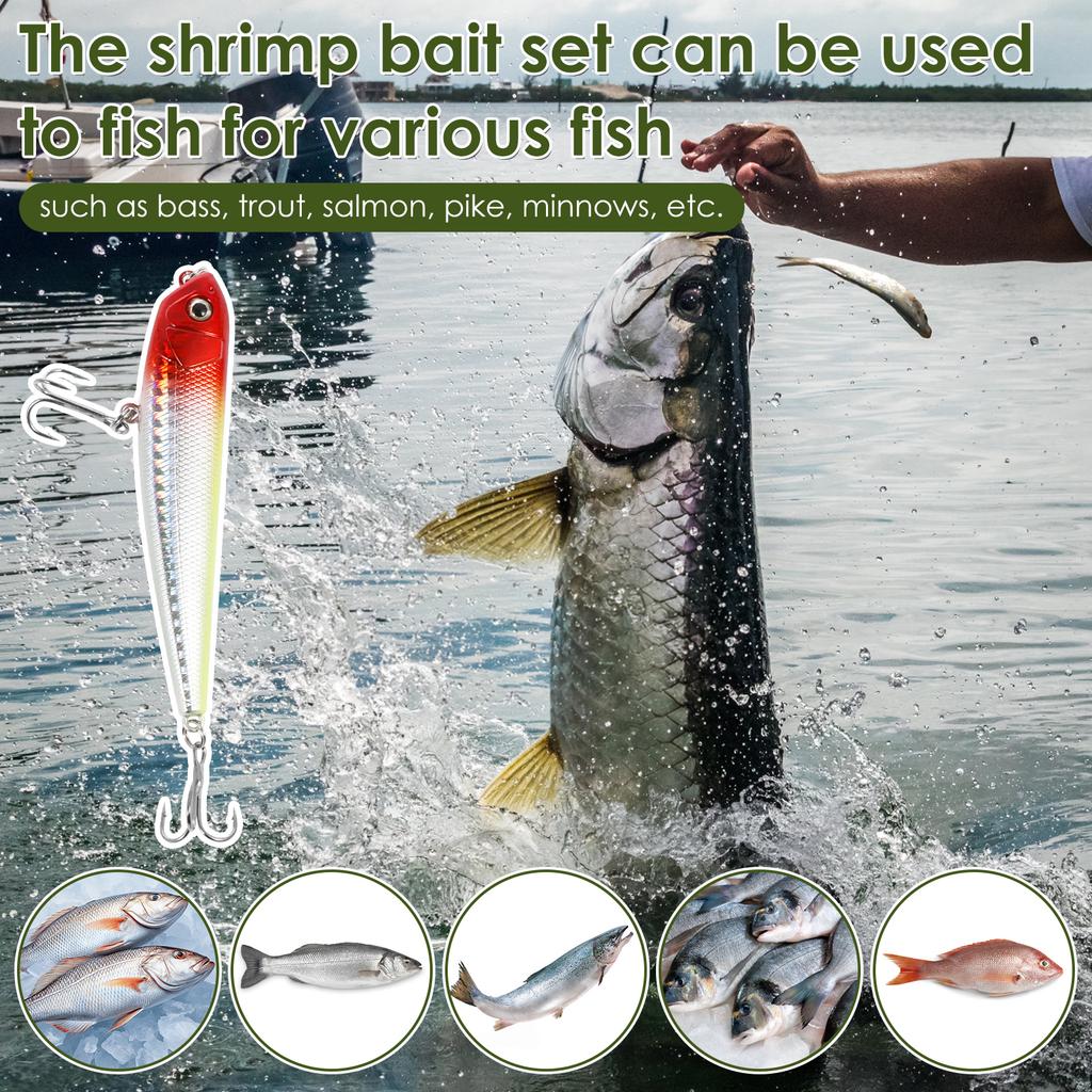 Mixed Fishing Lure Kits Lifelike Fake Fishing Bait Tackle Fast Starting Fishing Lure Sets with Storage Boxes Suitable for Ponds