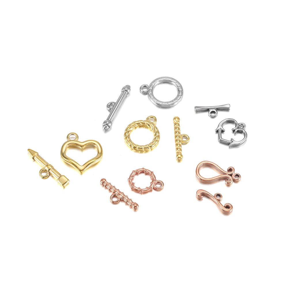 3set/lot 16 Style Stainless Steel OT Clasps Connectors for DIY Bracelet Necklace Jewelry Findings Making Supplies Accessories