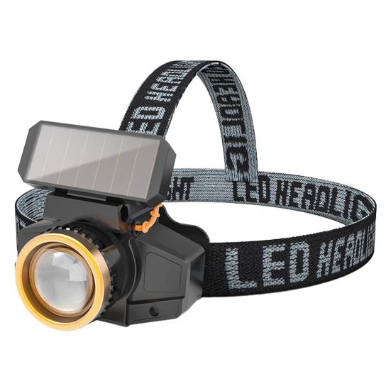 

LED Headlamp Solar/USB Charging Headlamp with Motion Sensor Waterproof Rechargeable Flashlight for Outdoors Camping Hiking Emergencies чёрный