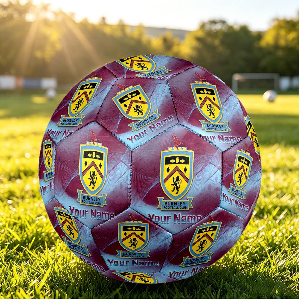 Personalized Size 5 Football Burnley Football Pattern Outdoor Game Sports Ball Gift