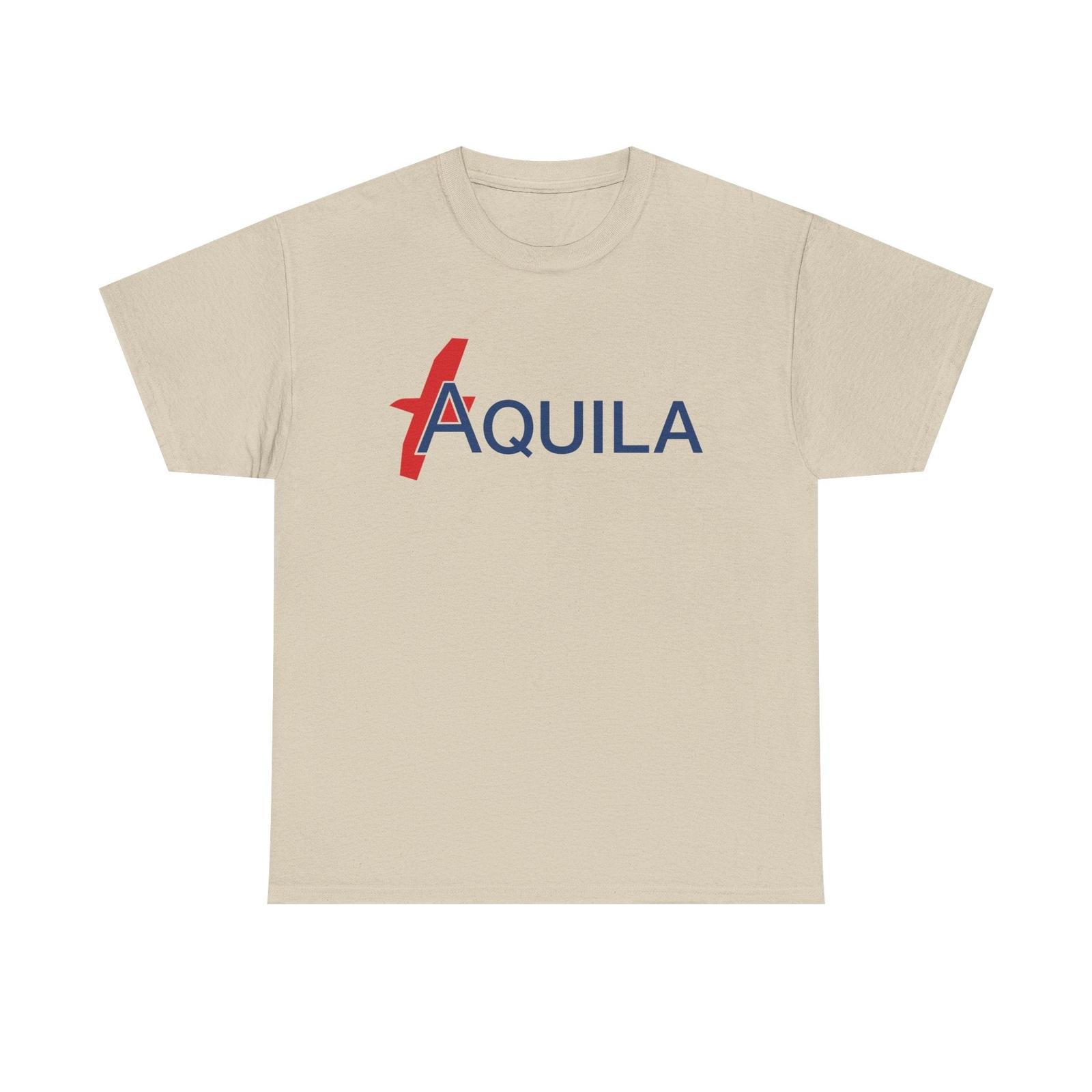 Aquila Italian Airline Red Blue Modern Logo Aviation History T-shirt XXXL