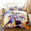 Kawaii Anime Genshin Impact Eula Lawrence Bedding Set Print With Pillowcase Bed Duvet Cover Single Double Queen Super King Size