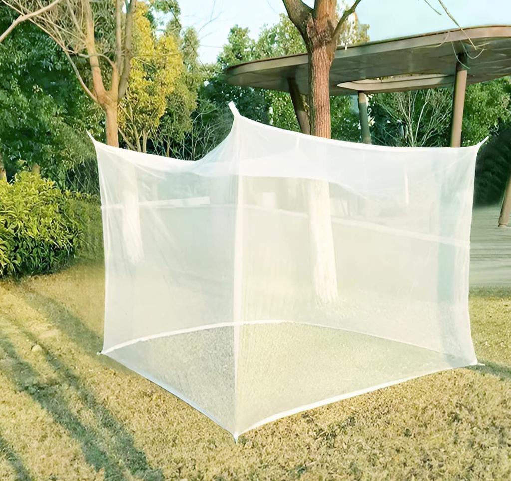 Dreamy Wing Mosquito Net, Non-Openable, Single/Double Size, Hanging, Insect Repellent, Length 180*200*200cm (White)
