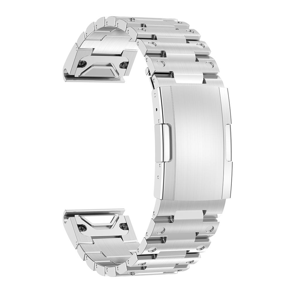 

QuickFit 22mm 26mm Metal Steel Strap For Garmin Fenix 7 7X 6 6X/Epix Gen 2/Quatix/Tactix/Descent G1/Mk2i Mk2 Watch Band Bracelet For Quatix 7 срібний