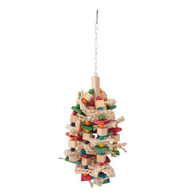 Large Parrot Toy Colorful Boredom Relief Attractive Bird Chewing Toy for Medium Large Parrots