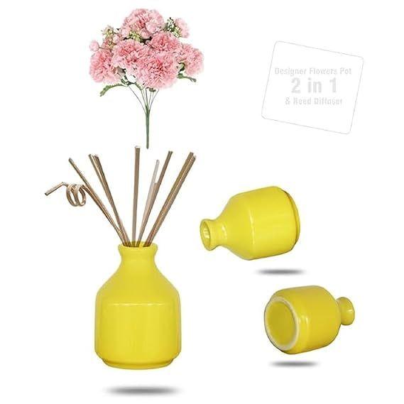 Jarrón/Maceta Decorativa de Cerámica para Sala de Estar, Decoración del Hogar Sin Flores (3.5 pulgadas)