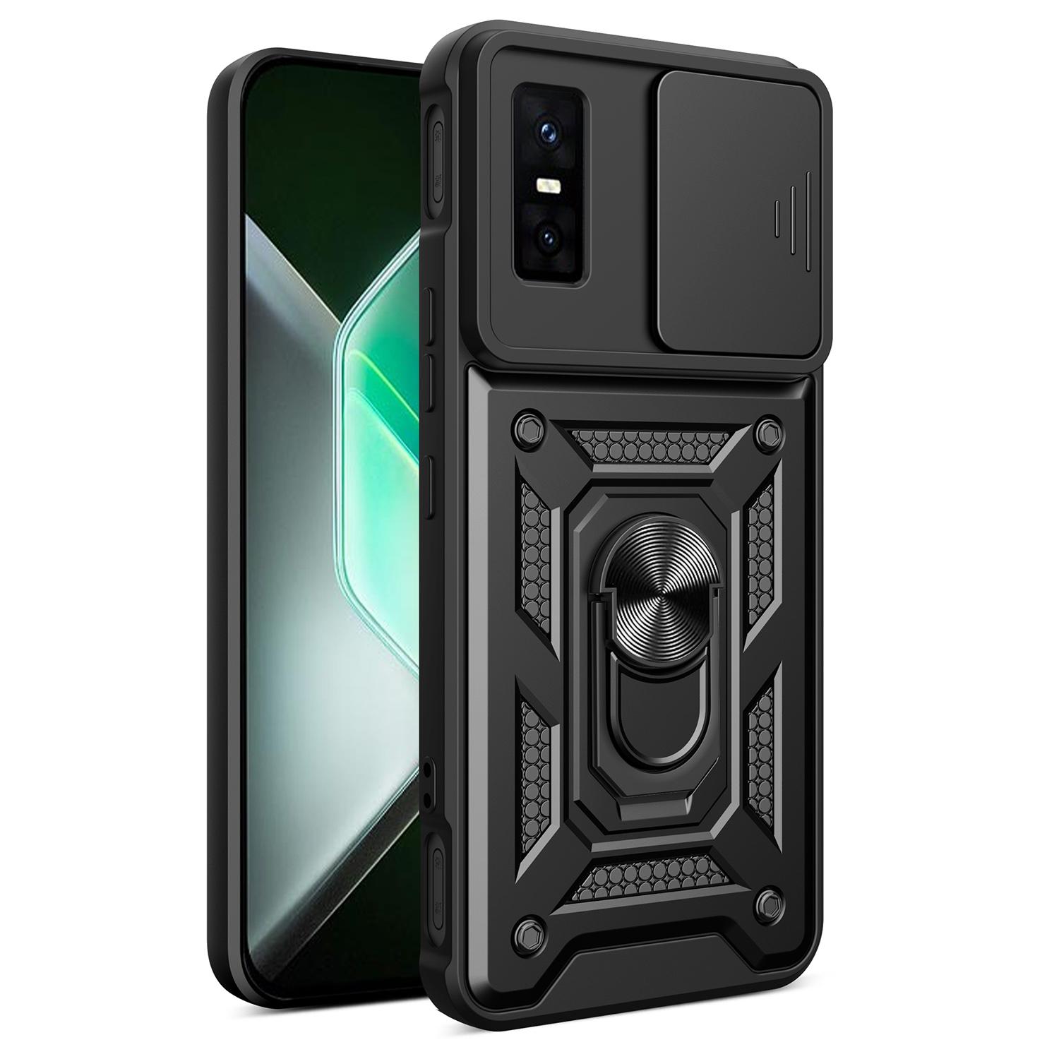 

Чехол для Infinix GT 30 Pro 5G с выдвижной крышкой камеры, PC+TPU, подставка, чехол для телефона Black