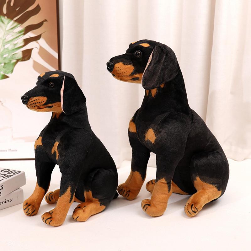 Lifelike Rottweiler Stuffed Animal Sitting Pose Plush Toy Small Dog Wildlife Park Keepsake Kids Present 30cm