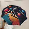 1pc Astronaut Exploring Colorful Planets Umbrella with Plastic Handle,Suitable for All Seasons Home Travel Outdoor UmbrellaDD060