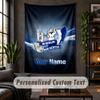 Personalisierte Wandtapisserie, Hertha BSC Benutzerdefinierter Text, Weiche Stoff-Wandkunst für die Innendekoration