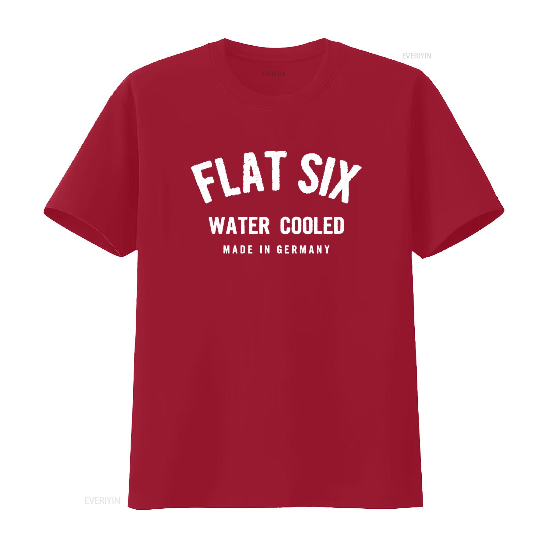 Flat Six Water Cooled Made In Germany T Shirt For Men And Women With Various Colour Options vintage Washed Casual Unisex Soft S