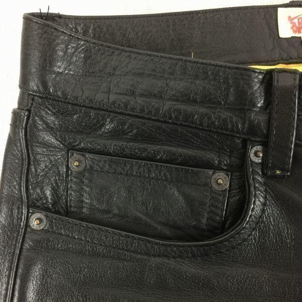 H.R.MARKET Hollywood Ranch Market Leather Riders Pants Black size 28(USED)
