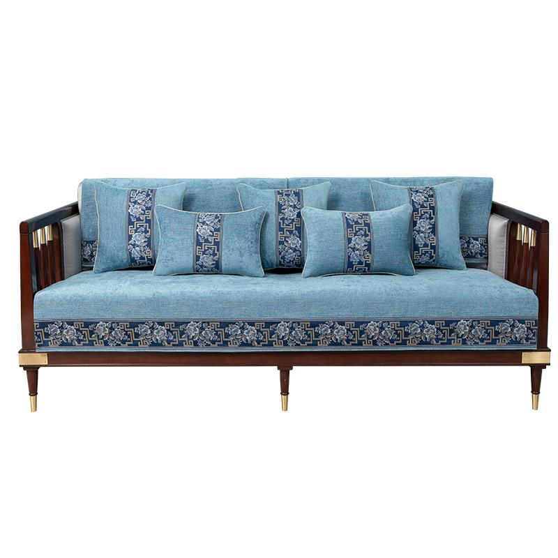 Sofa Cushion New Chinese Style Non-Slip Cover Cover Simple Four Seasons Universal High-End Fashion Backrest Towel Cushion Suit