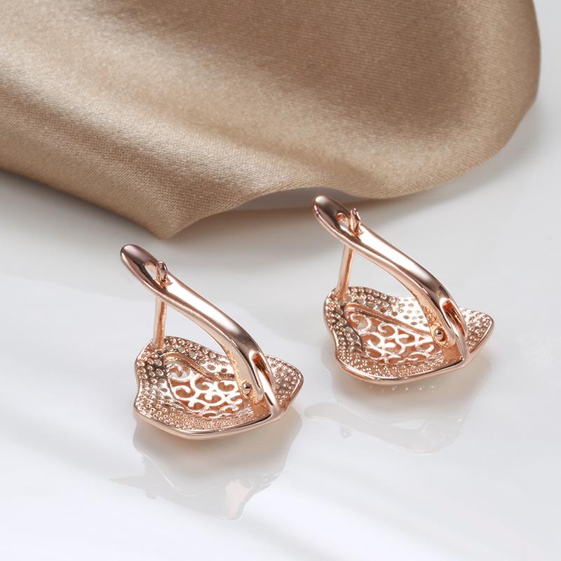 Kolczyki SIMJOO Fashion Geometryczne Hollow Out Flower Double Color