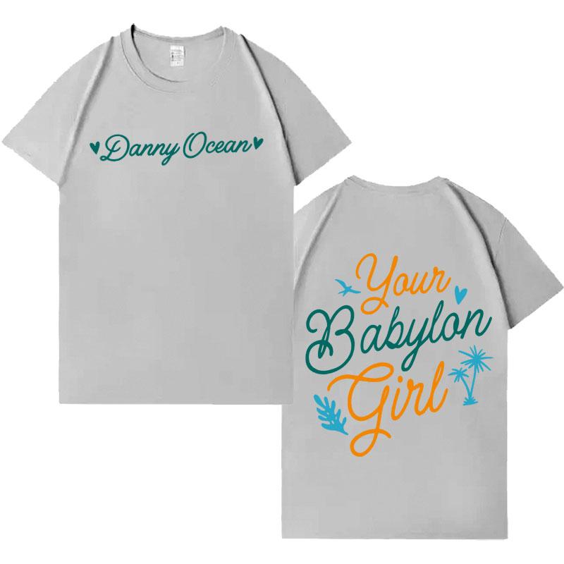 Rapper Danny Ocean New Album Double Sided Print Harajuku Oversized Short Sleeve TShirt Mens Crewneck Y2K Cozy Tshirt Streetwear