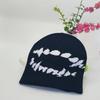 Halloween Y2K Knitted Hat Streetwear Black White Pullover Cap Jacquard Woolen Hat  Outdoor