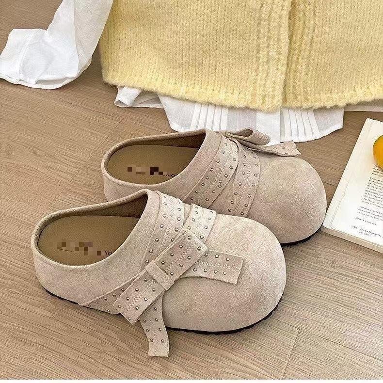 

Baotou Semi-truck Women s Thick-soled Shoes, Lazy Single Shoes, New Style 40 бежевий
