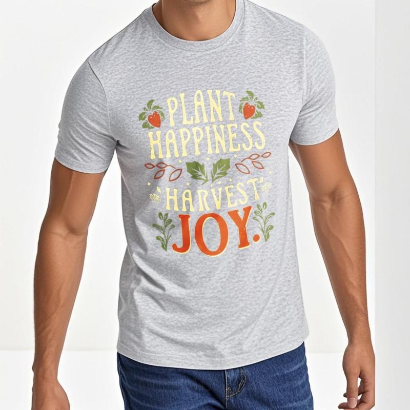 Tshirts for Unisex Printed Unisex Round Neck tshirt Fashion Plant Happiness Harvest Joy Stylish For him Tshirt Trendy Tshirt
