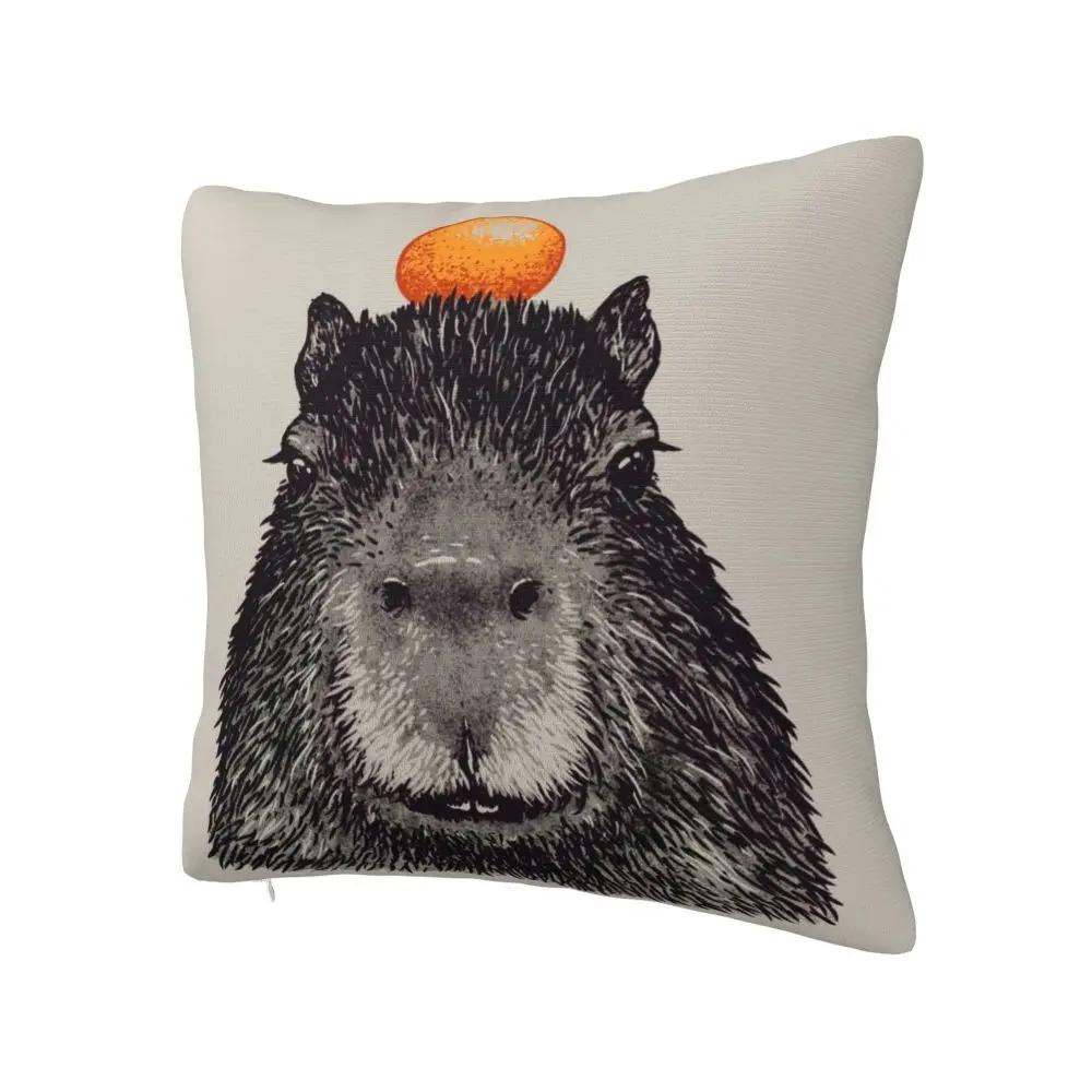 Capybara Orange Capy Yuzu Pillowcase Double-sided Printing Cushion Cover Decorative Cute Animal Pillow Case Cover Bed