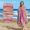 1pc Colorful Stripe Beach Towel Rainbow Pattern Abstract Design Quick Dry Soft Microfiber Bath Towel For Men Women Summer Beach