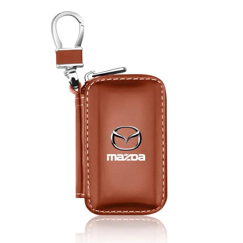 2025 Gorący Skórzany Portfelik na Klucze Torba na Kluczyki Samochodowe Wielofunkcyjny Etui na Klucze Do Mazda CX5 6 3 CX7 323 CX30 Axela Atenza Demio MX Akcesoria Samochodowe