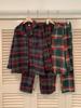 Couples' Matching Plaid Pajamas: Winter Long Sleeve & Pants Set for Indoor/Outdoor Wear