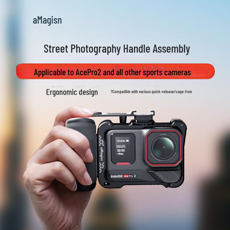 

aMagisn Ama Insta360 Ace Pro 2 Rotating Action Camera Handle for GoPro and DJI