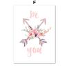 Pink Fairy Unicorn Arrow Flower Name Custom Nursery Wall Art Canvas Painting Posters And Prints Picture For Girl Kids Room Decor