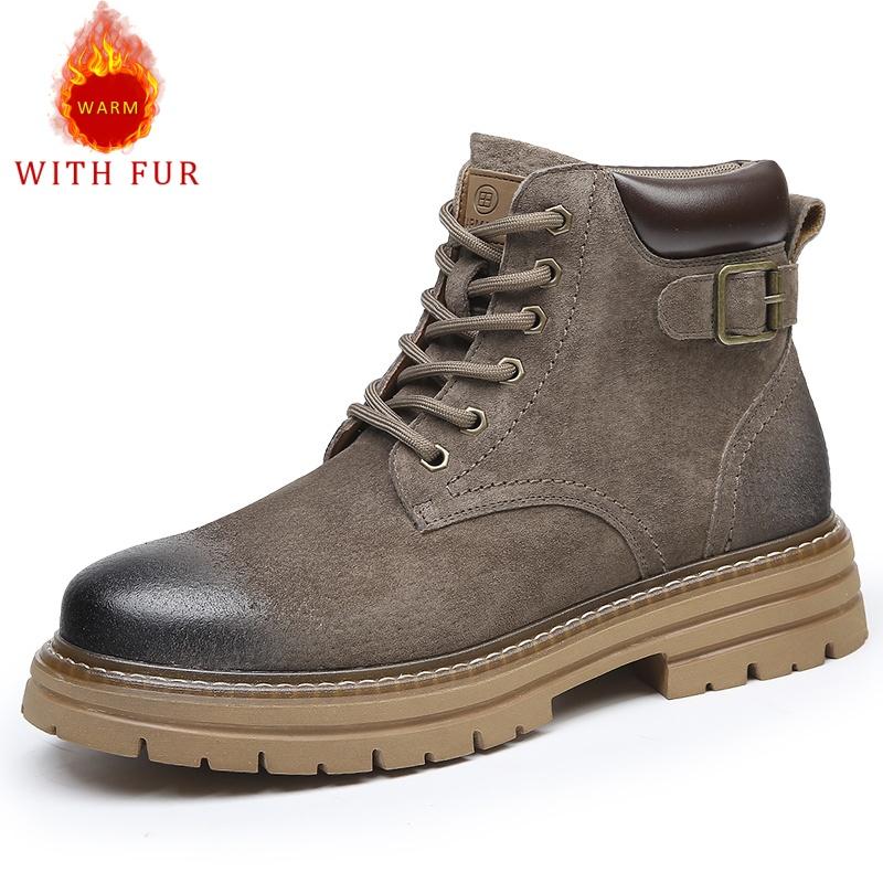 Autumn and Winter Men's Boots Trendy Minimalist Design Style Leisure Business Office Outdoor Motorcycle Genuine Leather Shoes