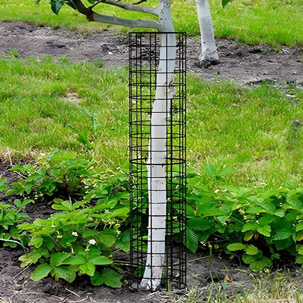 6 Pcs Tree Trunk Protector Guards with Zip Ties/Stakes Metal Plant Covers Wrap Protection Cage Gardening Tree Bark Protector