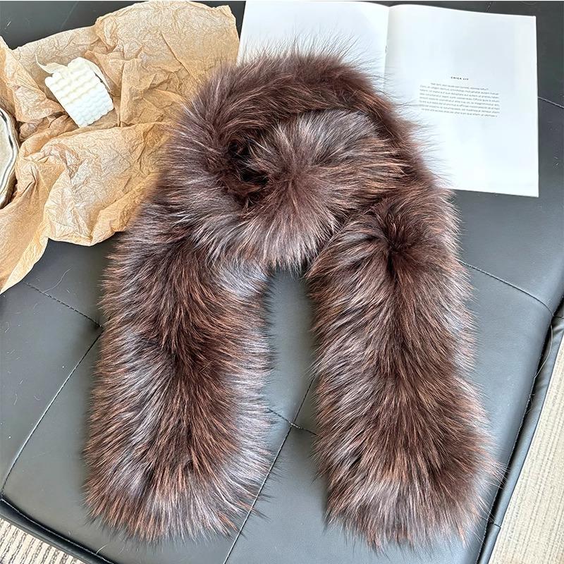 Temperament Fox Fur Scarf Hand-woven Wool Collar Warm In Autumn and Winter Plus Long Hair Fur Scarf Women