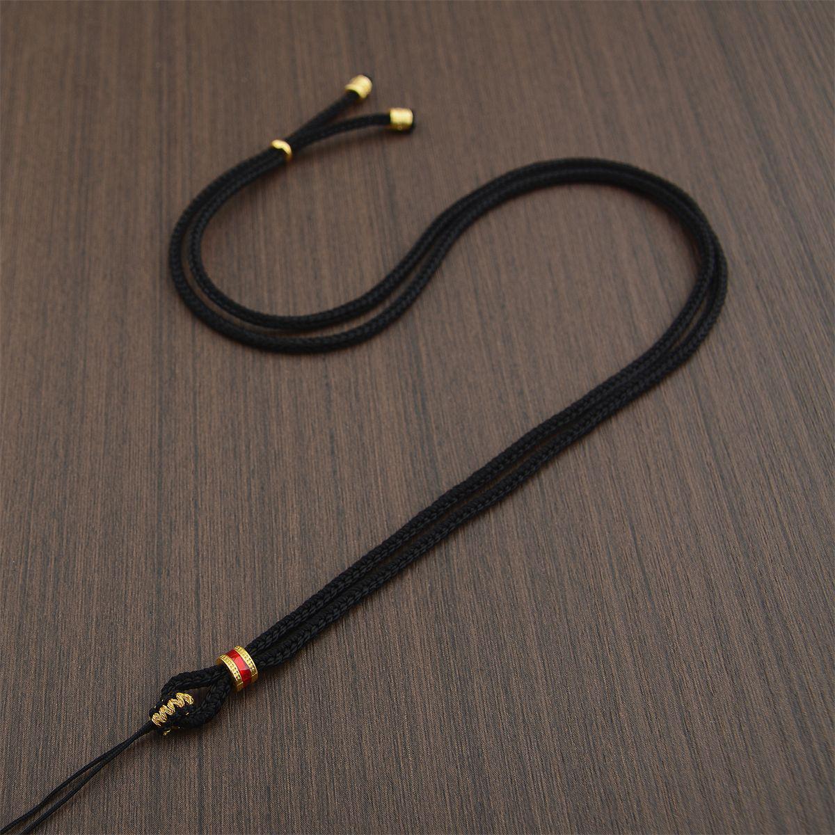 High-Quality Handwoven Jade Pendant & Enamel Necklace Rope for Buddha Amulets and Agate Crystals, Adjustable Length