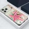 Colorful Starfish Pattern Phone Case For iPhone 17e 17 16 15 14 Pro Max 14 13 Pro 16 Clear Shockproof TPU Card Slot Pocket Cover