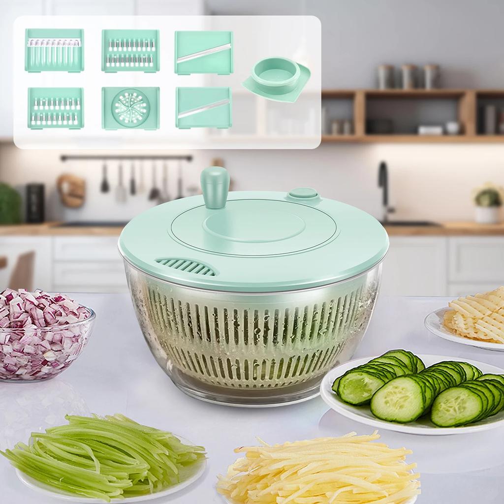 Gemüse Salatschleuder Gemüse Obst Waschkörbchen Multifunktionaler Dehydrationskorb mit Hobel Küchenhelfer Salatmischschüssel