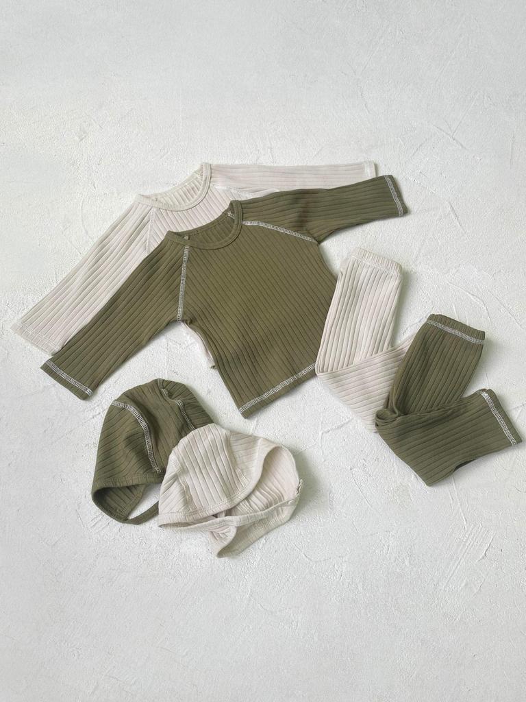 2025 Autumn Baby & Toddler A-Class Soft Ribbed T-Shirt + Base Layer Pajama Set