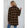 YYFS Women's Fashion Casual Spring Fall Plaid Print Long Sleeve POLO Neck Blouses & Shirts