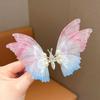 2pcs Korean Moving Butterfly Hair Clips for Girls Double Layered Wings Pearl Butterfly Hairpin Headwear Girls Kids Hair Accessories
