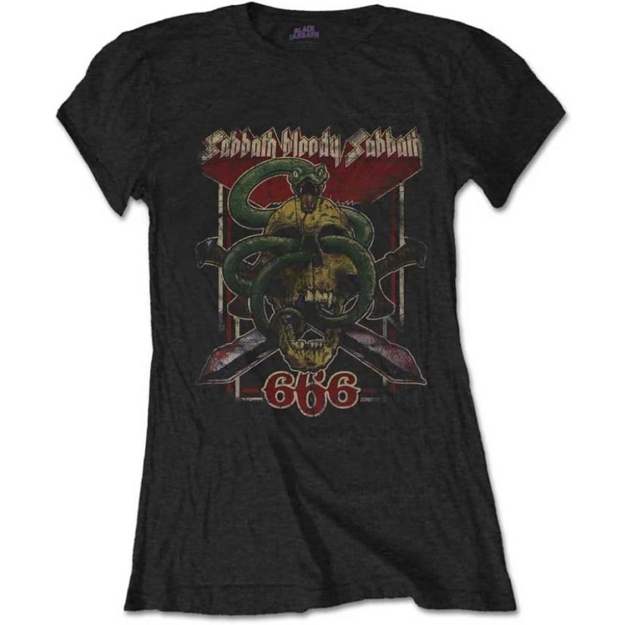 Black Sabbath  Bloody Sabbath 666  (Black) Womens Fitted T-Shirt (Small) XXXXXL разноцветный