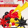 Red black yellow balloon garland kit 124pcs with large lightining Starburst mylar balloons for Carnival Cartoon theme Race Car Party Theme birthday