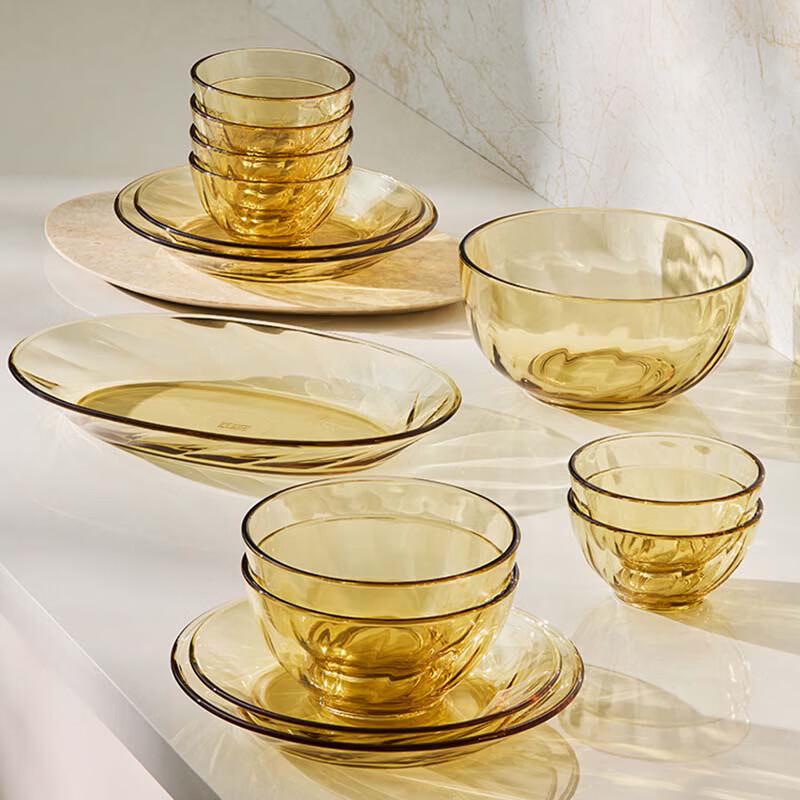 Glasslock Amber 16-Piece Tableware Set