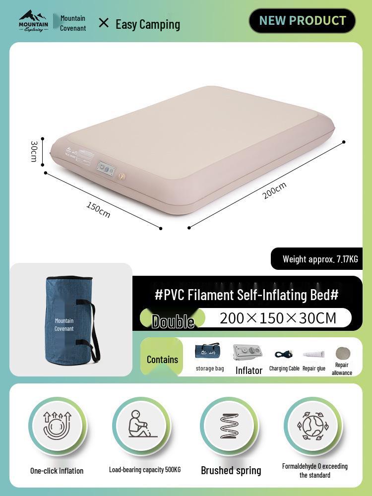 Mountain Inflatable Camping Mattress – Automatic Airbed for Outdoor & Home Use