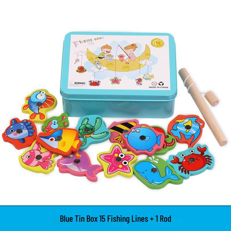 Kindergarten Magnetic Building Blocks & Fishing Game Set: Educational Toys for Parent-Child Interaction