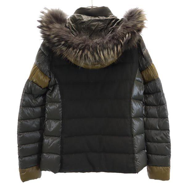 DUVETICA Down Switch Long sleeve Real fur Down jacket 42 Khaki Women Used