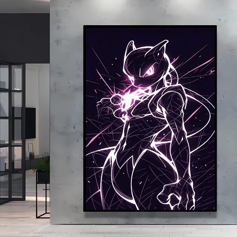 Cool Pokemon Lucario Wall Decoration High Quality Canvas Bright and Clear Colors Add A Mysterious Atmosphere To Your Home