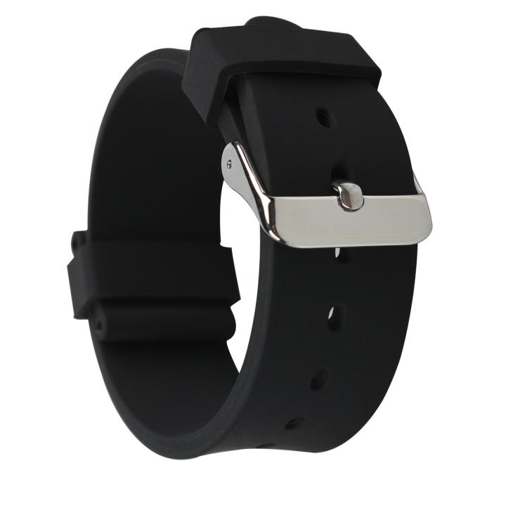 Men s Yellow Soft Silicone Smartwatch Band with Adjustable Breathable Stainless Steel Pin Buckle 20mm 18mm чёрный