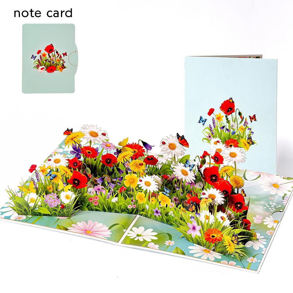 Premium 3D Pop Up Flower Bouquet Card Mothers Day Present Valentines Day Anniversary Birthday Greeting Cards Thank You Wishes Gifts