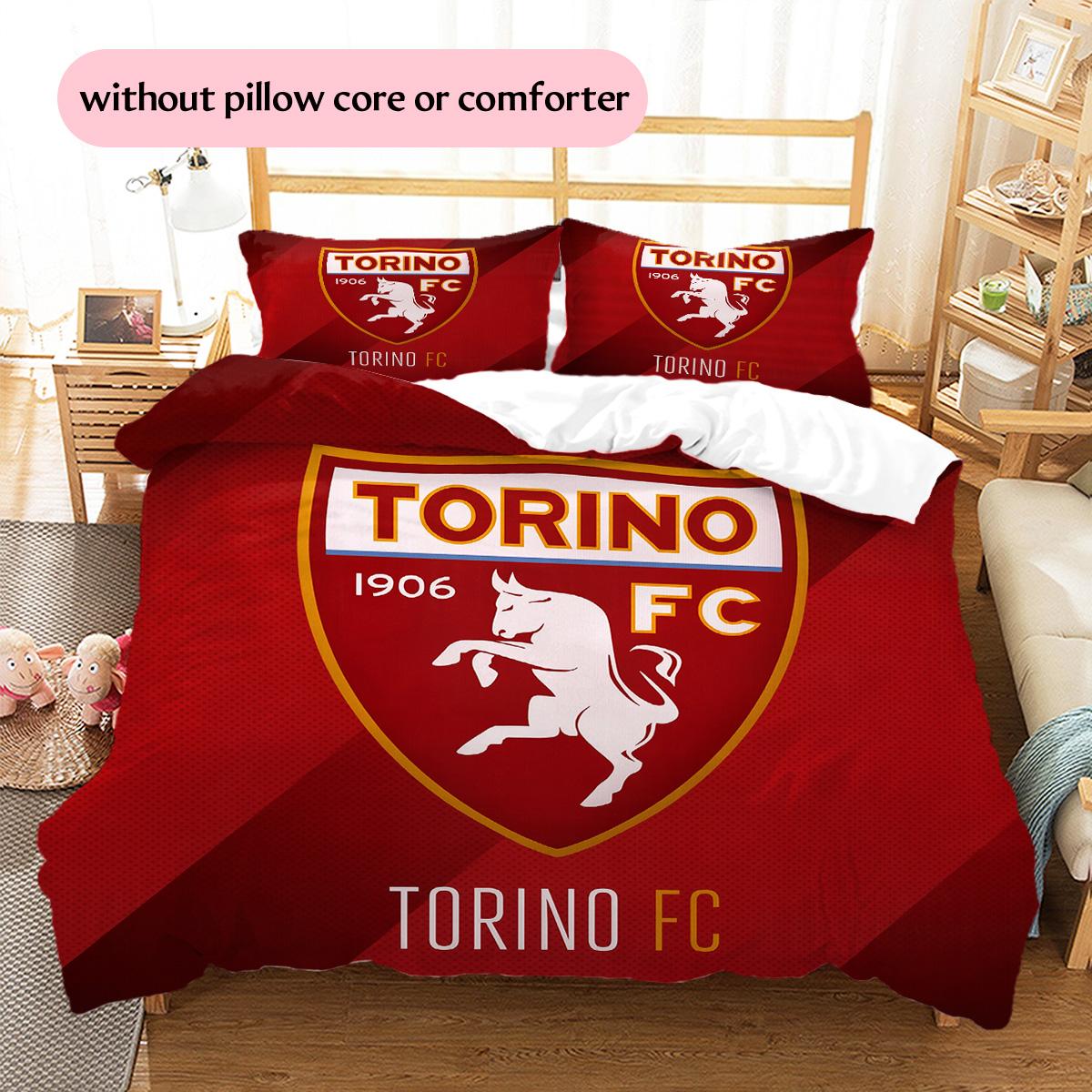 

Torino Football Club Pattern Bedding Quilt Set Home Decoration Gift (1 * duvet cover + 2 * pillowcase without core) 135x200cm