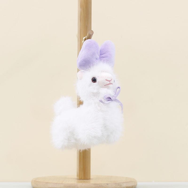 Pendant Alpaca Bow Plush Toy Claw Machine Doll Bag Hanging Children Decoration