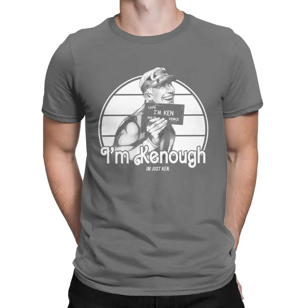 I Am Kenough Ryan Gosling Men T Shirts Leisure Tee Shirt Short Sleeve Crewneck T-Shirts 100% Cotton Plus Size Clothing