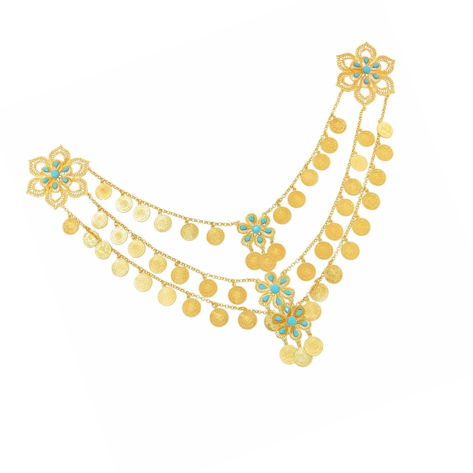 

Роскошная многоярусная плечевая цепочка из сплава с кисточками из монет. Элегантное плечевое украшение для вечеринок и фестивалей. C